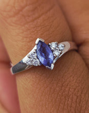 Load image into Gallery viewer, Tanzanite &amp; Diamond Ring - 14K White Gold - Estate Piece