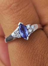 Load image into Gallery viewer, Tanzanite &amp; Diamond Ring - 14K White Gold - Estate Piece