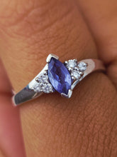 Load image into Gallery viewer, Tanzanite &amp; Diamond Ring - 14K White Gold - Estate Piece