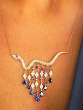 Load image into Gallery viewer, Sapphire and diamond Snake Necklace