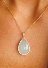 Load image into Gallery viewer, Aquamarine Chalcedony Necklace-14K Yellow Gold