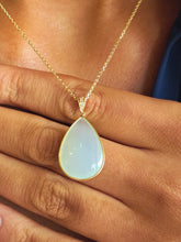 Load image into Gallery viewer, Aquamarine Chalcedony Necklace-14K Yellow Gold