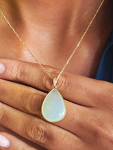 Load image into Gallery viewer, Aquamarine Chalcedony Necklace-14K Yellow Gold