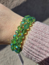 Load image into Gallery viewer, Green Apple Disco Crystal Beaded Bracelet - Elena Michele