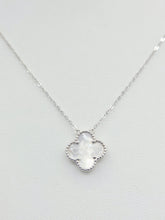 Load image into Gallery viewer, White Mother Of Pearl Clover Necklace - Sterling Silver
