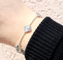 Load image into Gallery viewer, Diamond Cut Clover Bracelet - Sterling Silver