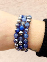 Load image into Gallery viewer, Silver Dipped Sky Blue Agate "Clarity" Stacker - TJazelle