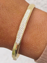 Load image into Gallery viewer, Diamond Gold Bangle - 14K Yellow Gold