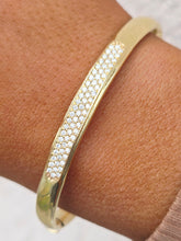 Load image into Gallery viewer, Diamond Gold Bangle - 14K Yellow Gold