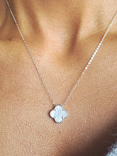Load image into Gallery viewer, White Mother Of Pearl Clover Necklace - Sterling Silver