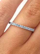 Load image into Gallery viewer, Aquamarine BIRTHSTONE STACKABLE RING - 14K White Gold