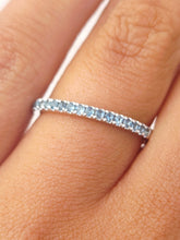 Load image into Gallery viewer, Aquamarine BIRTHSTONE STACKABLE RING - 14K White Gold