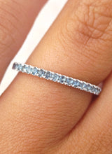 Load image into Gallery viewer, Aquamarine BIRTHSTONE STACKABLE RING - 14K White Gold