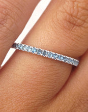 Load image into Gallery viewer, Aquamarine BIRTHSTONE STACKABLE RING - 14K White Gold