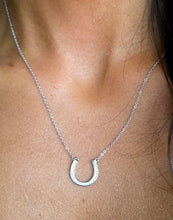 Load image into Gallery viewer, Horseshoe CZ Necklace - Sterling Silver
