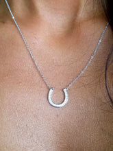 Load image into Gallery viewer, Horseshoe CZ Necklace - Sterling Silver