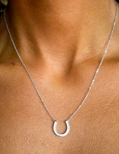 Load image into Gallery viewer, Horseshoe CZ Necklace - Sterling Silver