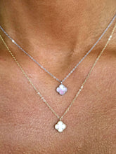 Load image into Gallery viewer, Mini Pink Mother of Pearl Clover Necklace - Sterling Silver