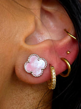 Load image into Gallery viewer, Pink Mother of Pearl Clover Earrings - Sterling Silver