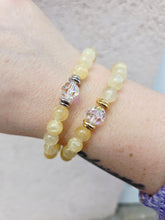 Load image into Gallery viewer, Crystal AB "Bella" on Yellow Gypsum Beaded Bracelet - Stash
