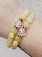 Load image into Gallery viewer, Crystal AB "Bella" on Yellow Gypsum Beaded Bracelet - Stash