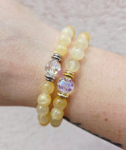 Load image into Gallery viewer, Crystal AB "Bella" on Yellow Gypsum Beaded Bracelet - Stash