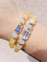 Load image into Gallery viewer, Crystal AB "Adrian" on Yellow Gypsum Beaded Bracelet - Stash