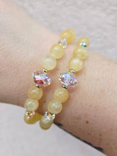 Load image into Gallery viewer, Crystal AB "Erin" on Yellow Gypsum Beaded Bracelet - Stash
