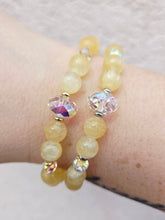 Load image into Gallery viewer, Crystal AB "Erin" on Yellow Gypsum Beaded Bracelet - Stash