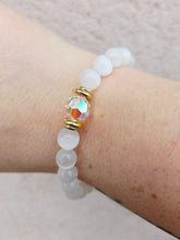 Load image into Gallery viewer, Crystal AB "Bella" on White Selenite Beaded Bracelet - Stash