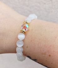 Load image into Gallery viewer, Crystal AB "Bella" on White Selenite Beaded Bracelet - Stash