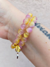 Load image into Gallery viewer, Crystal AB "Erin" on Pink/Yellow Selenite Beaded Bracelet - Stash
