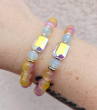 Load image into Gallery viewer, Crystal AB "Adrian" on Pink/Yellow Selenite Beaded Bracelet - Stash