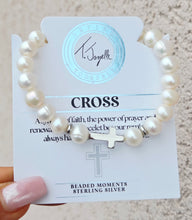 Load image into Gallery viewer, Cross White Pearl Exclusive Bracelet - TJazelle &amp; Marie's
