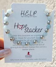 Load image into Gallery viewer, Light Blue Quartz &amp; Silver Steel Hope Stacker - TJazelle HELP Bracelet