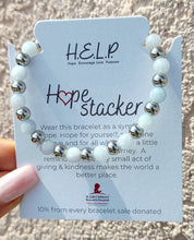 Load image into Gallery viewer, Light Blue Quartz &amp; Silver Steel Hope Stacker - TJazelle HELP Bracelet