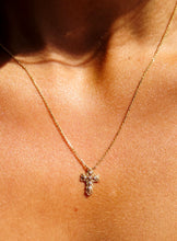 Load image into Gallery viewer, Diamond Filigree Cross Necklace - 14k Yellow Gold