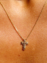 Load image into Gallery viewer, Diamond Filigree Cross Necklace - 14k Yellow Gold
