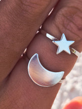Load image into Gallery viewer, Constellation Moon &amp; Star Ring - Lotus *Discontinued*
