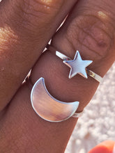 Load image into Gallery viewer, Constellation Moon &amp; Star Ring - Lotus *Discontinued*
