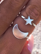 Load image into Gallery viewer, Constellation Moon &amp; Star Ring - Lotus *Discontinued*