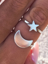 Load image into Gallery viewer, Constellation Moon &amp; Star Ring - Lotus *Discontinued*