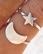 Load image into Gallery viewer, Constellation Moon &amp; Star Ring - Lotus *Discontinued*