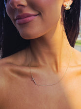 Load image into Gallery viewer, Double Sided Diamond Sideways Cross - 14K Yellow Gold