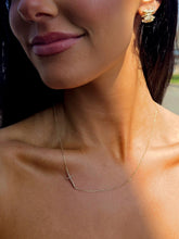 Load image into Gallery viewer, Double Sided Diamond Sideways Cross - 14K Yellow Gold
