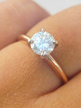 Load image into Gallery viewer, 14K Rose Gold Solitaire Round Engagement Ring