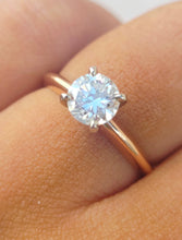 Load image into Gallery viewer, 14K Rose Gold Solitaire Round Engagement Ring