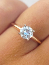Load image into Gallery viewer, 14K Rose Gold Solitaire Round Engagement Ring