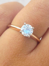 Load image into Gallery viewer, 14K Rose Gold Solitaire Round Engagement Ring