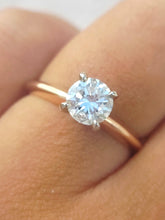 Load image into Gallery viewer, 14K Rose Gold Solitaire Round Engagement Ring